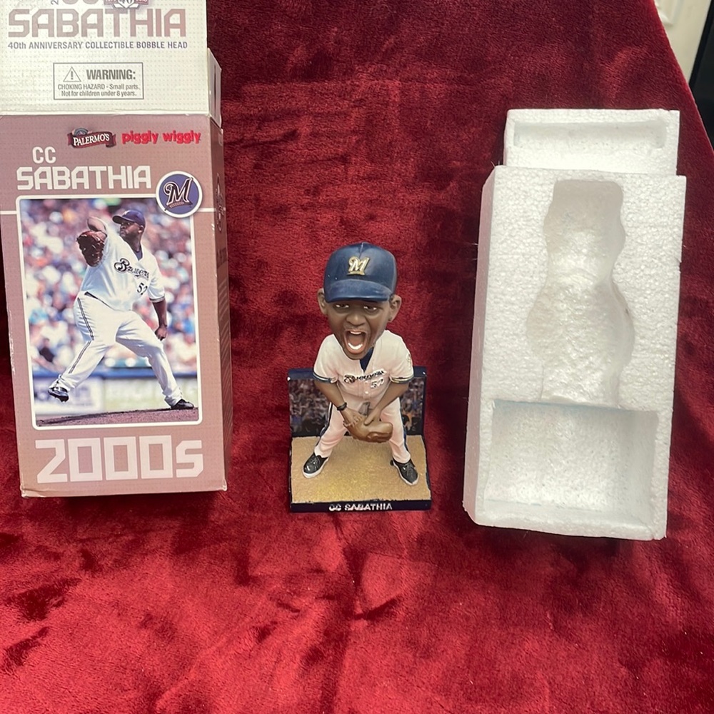 CC Sabathia Milwaukee Brewers 2010 40th Anniversary SGA Bobblehead *NEW IN BOX!*
